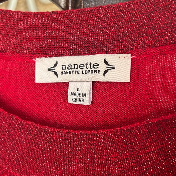 Metallic Red Knit Sweater Midi Dress Size Large New With Tags - Picture 4 of 12